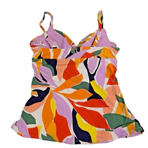 NWT Anne Cole 32C/34B Floral Abstract Underwire Tankini Swim Top Multicolor - Picture 4 of 9